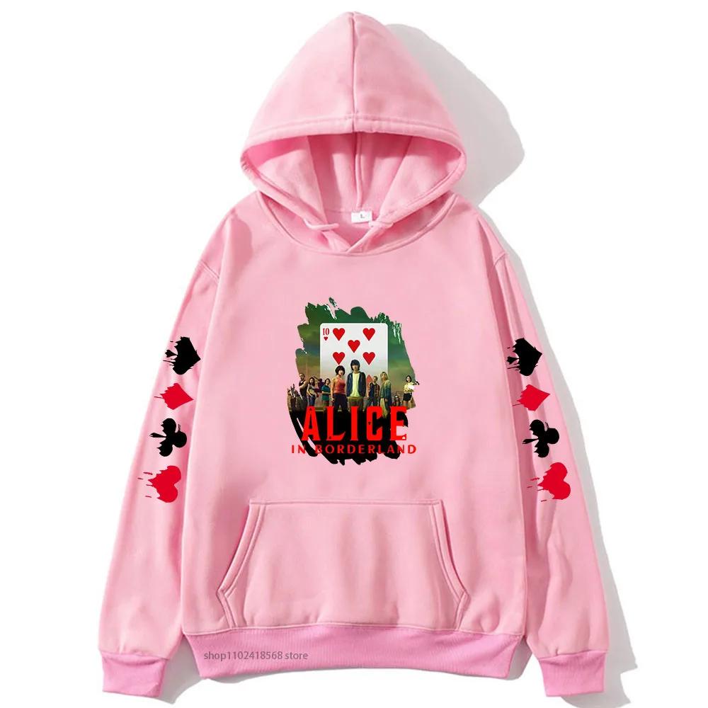 Usagi Arisu Kuina Chishiya Hoodie Anime Alice In Borderland Sweatshirt witn hooded Winter Clothes Graphic Men Hoodies