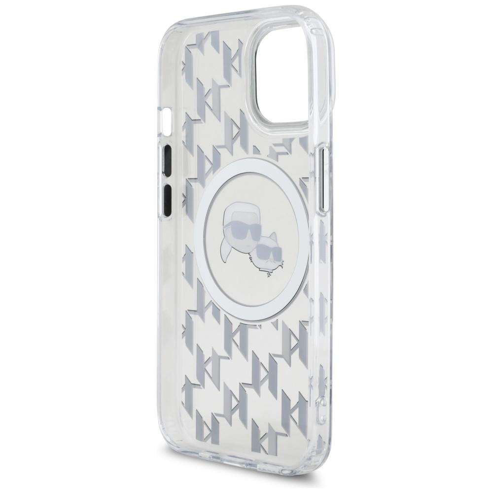 Karl Lagerfeld KLHMP15SHMCKMHT iPhone 15 6.1" Clear/Transparent IML Monogram Karl&Choupette Head MagSafe