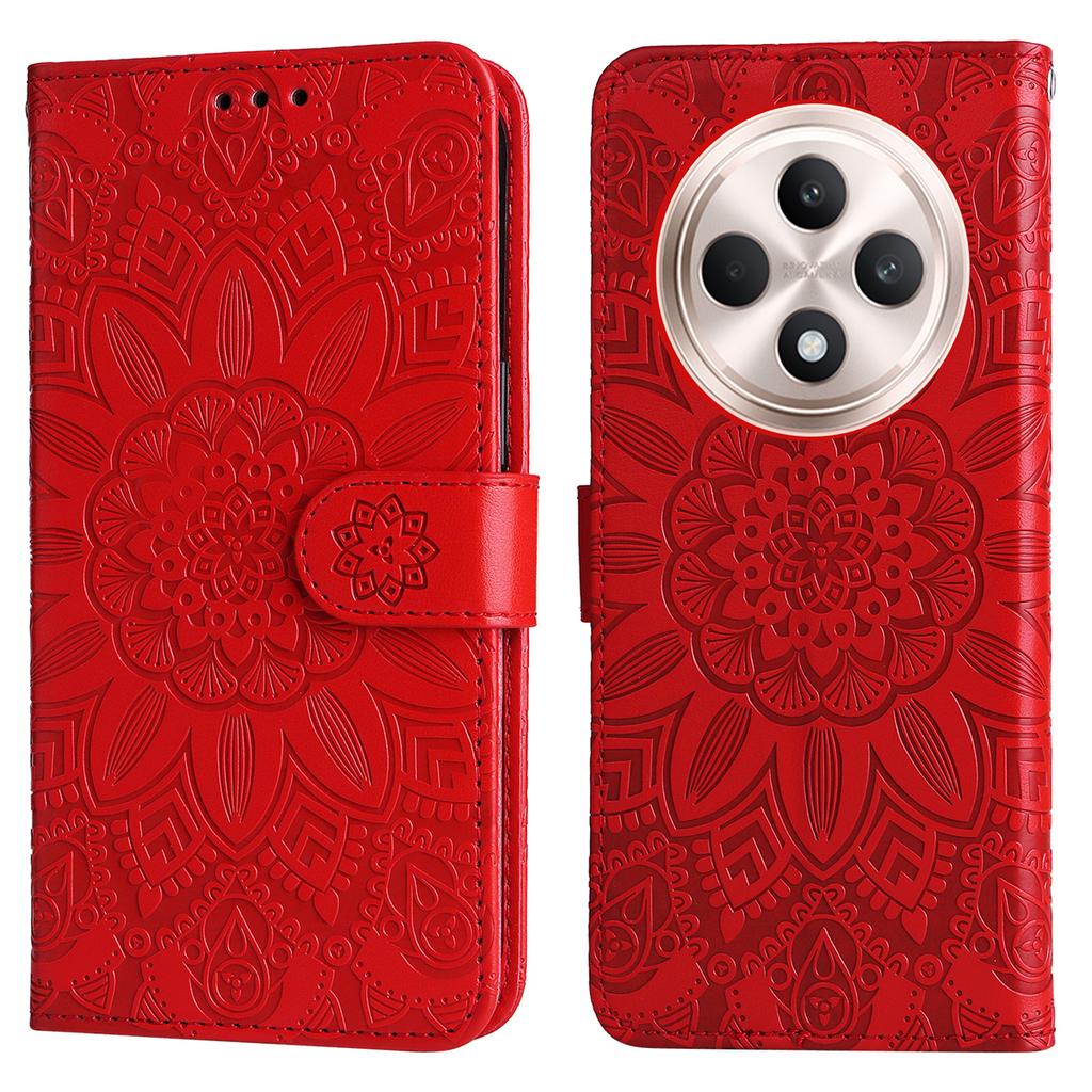 For Oppo Reno12 F 4G Case Sunflower Imprint Leather Wallet Phone Cover