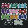 HC535 10-Color Glitter Dog Bone Metal Pet Tag Pendant