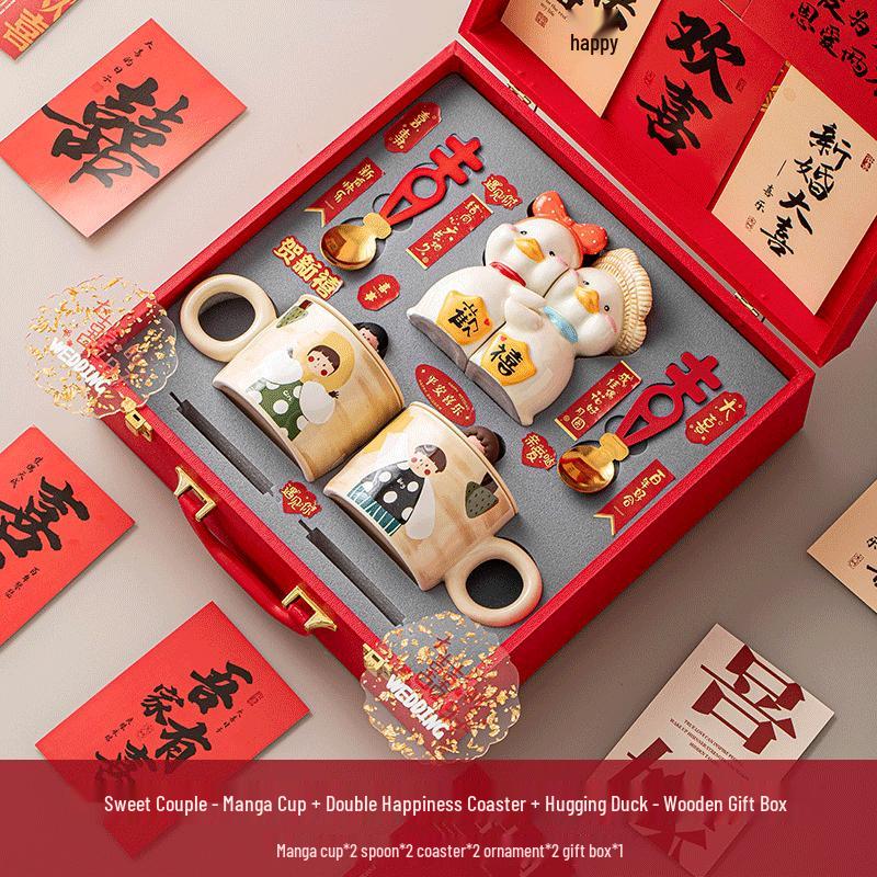 Newlywed Ceramic Coffee Cup & Coaster Gift Set