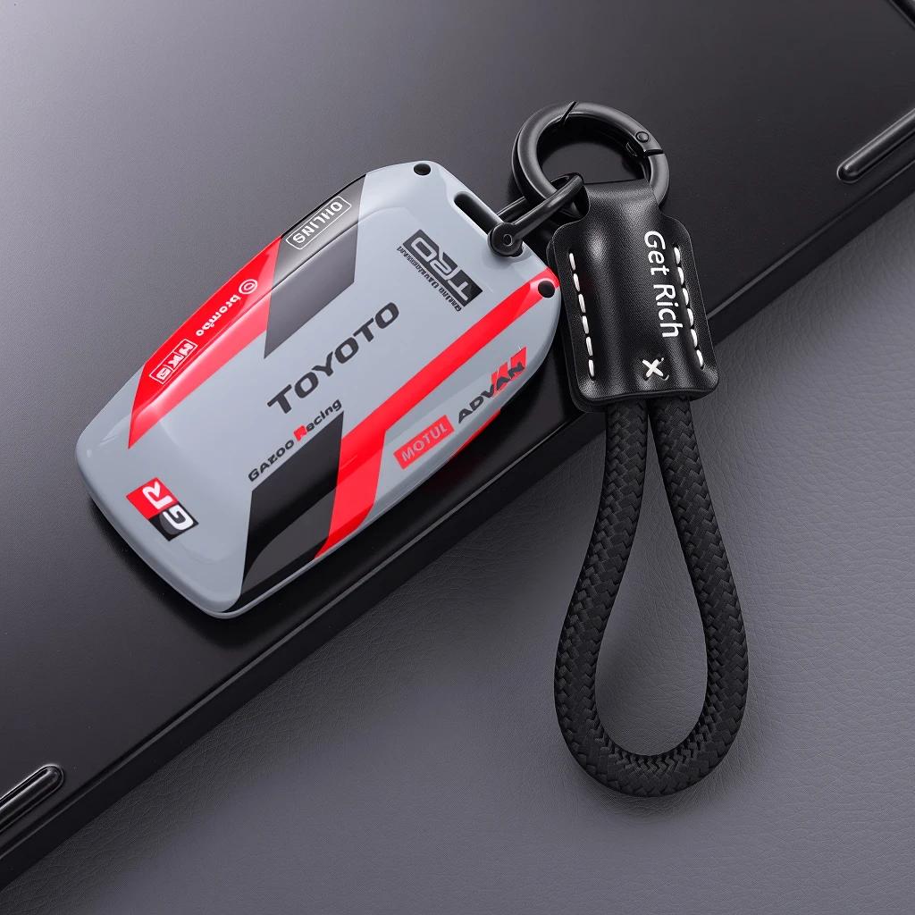 svagd6 ABS Zinc Alloy Car Key Cover Case For Toyota RAV4 Highland Coralla Hilux Fortuner Land Cruiser Camry Crown Keychain Accessories