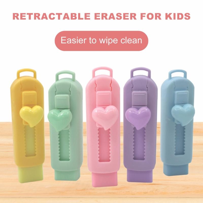 Schiebbare Einziehbare Bleistiftradierer Einziehbarer Bleistiftradierer Leichtes Radieren Bleistiftradierer für Kind Schüler Schreiben Zeichnen