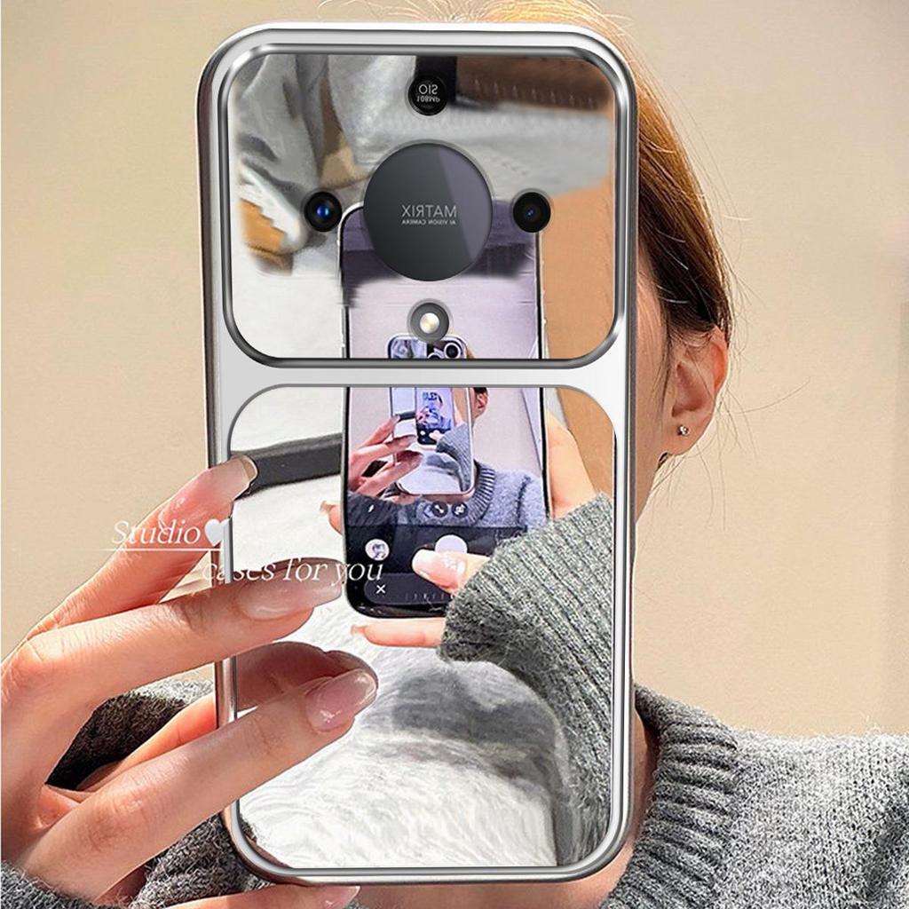 Case for HONOR X9b,X9a Trending Big Window Cover Mirror Phone Casing