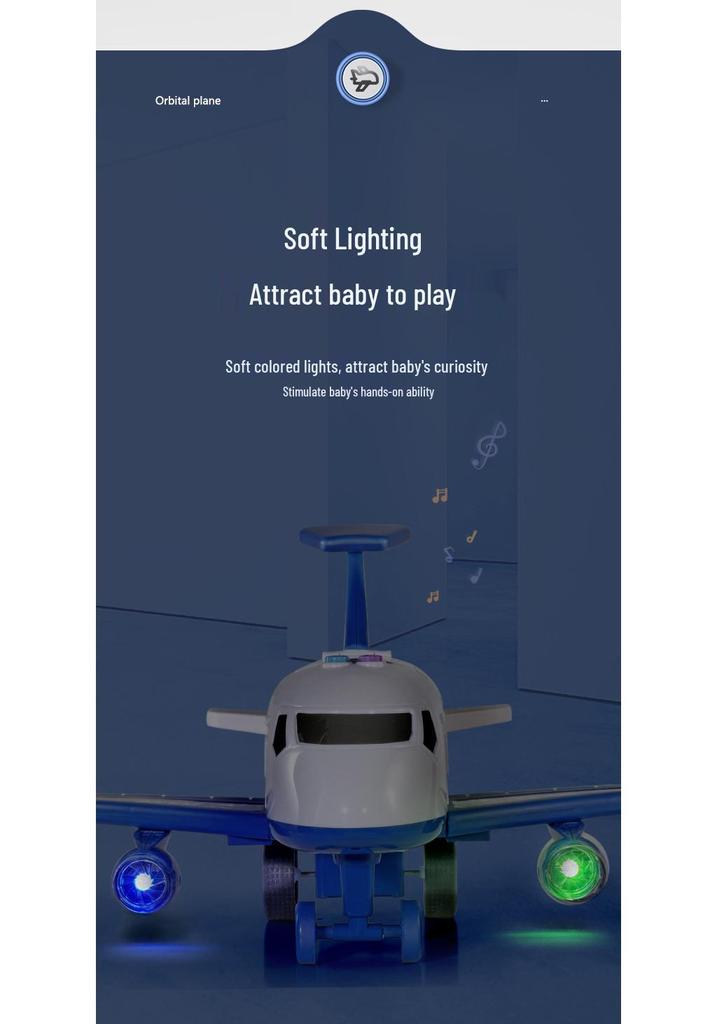 Children's Inertial Toy Car Set with Airplane and Music
