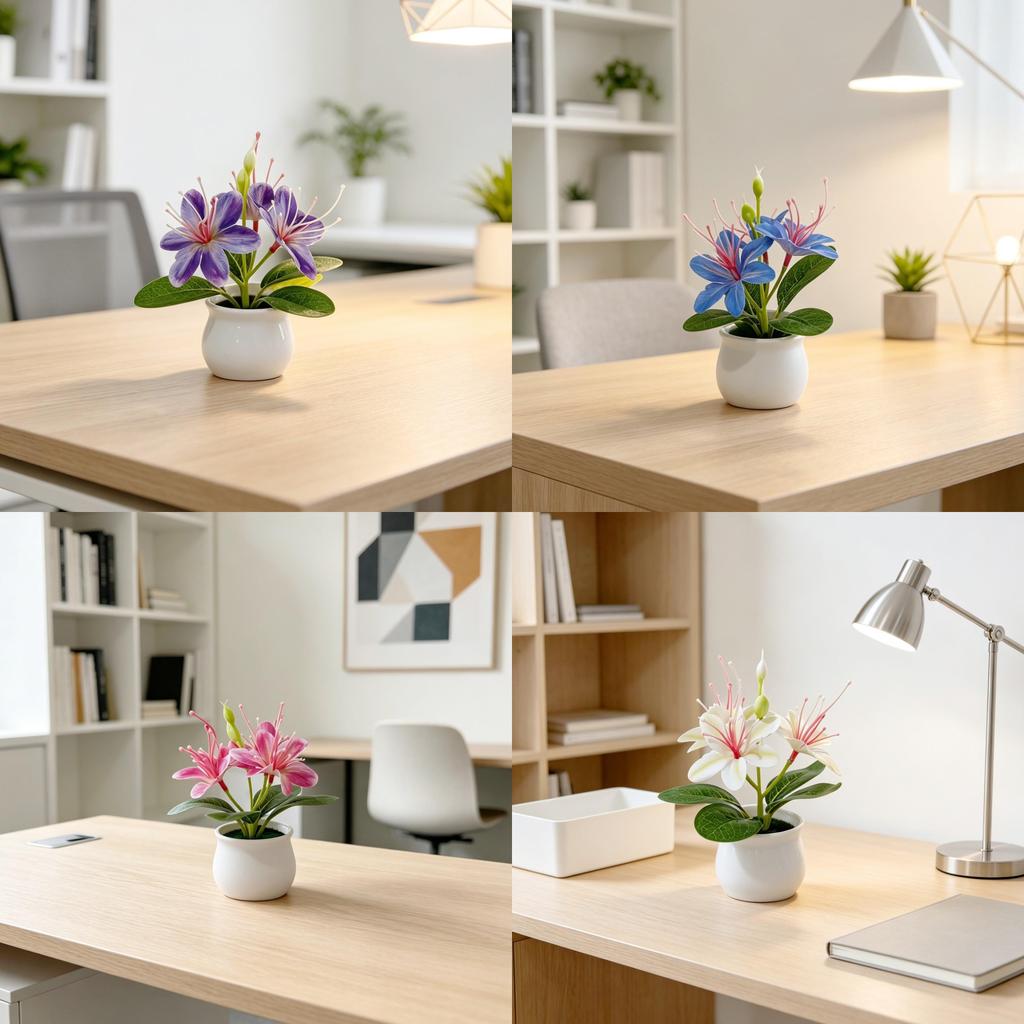 Mini Jasmine Faux Plant With Plastic And Soft Gel For Home Decor And Photography Props