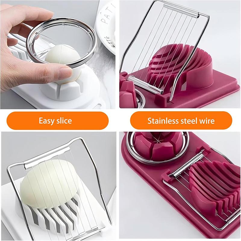 Multifunctional Egg Slicers 2in1 Stainless Steel Wire Pull Egg Cutter Fancy Splitter Egg Cutting Tool Egg Cutter Kitchen Gadgets