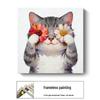 Modern Minimalist Kitten Cartoon Decorative Canvas for Living Room & Restaurant Wall Hanging