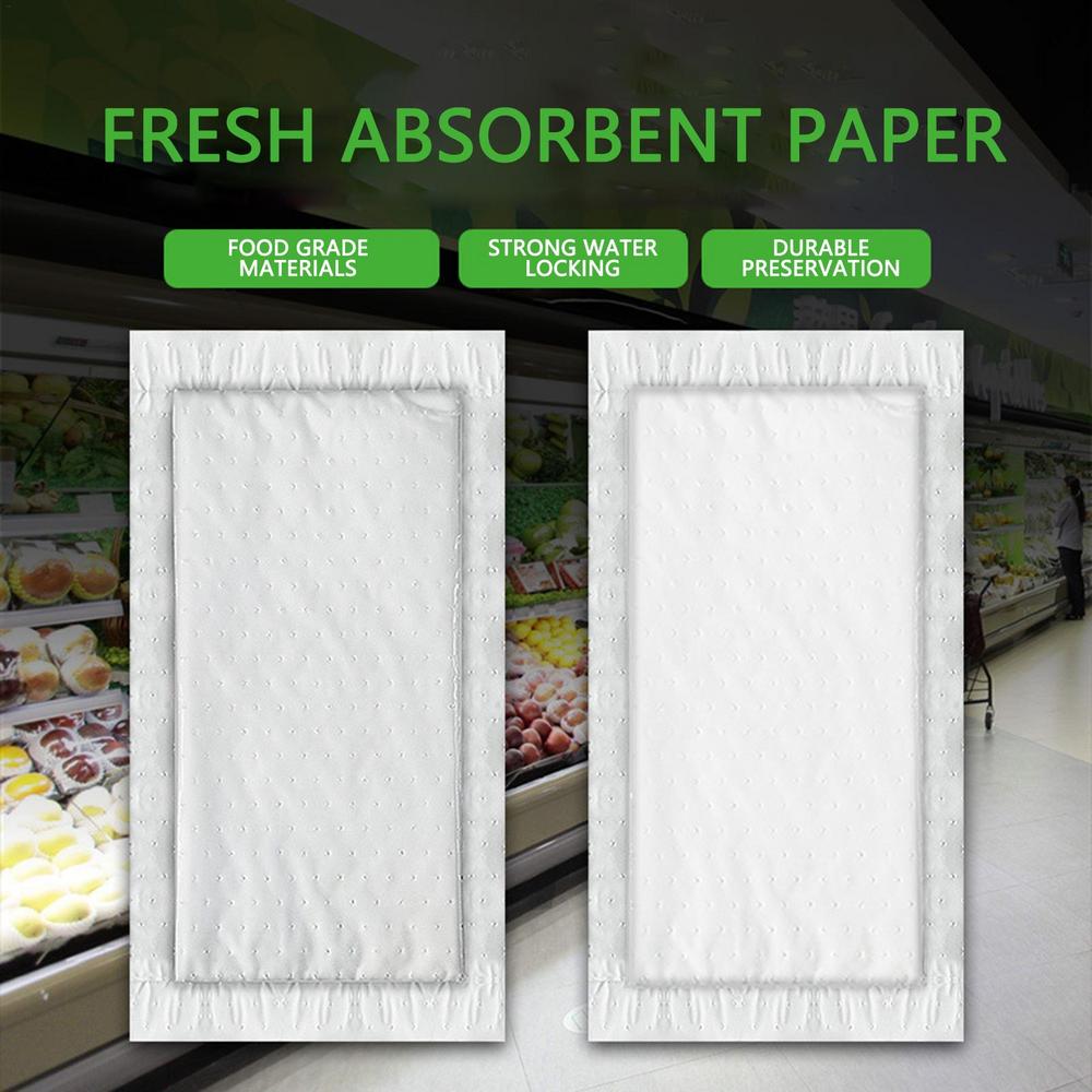100Pcs Kitchen Rapid Absorbent Pads For Meat Fish Poultry Produce For Keeping Packaging Dry Clean Absorbent Paper Kitchen Tool