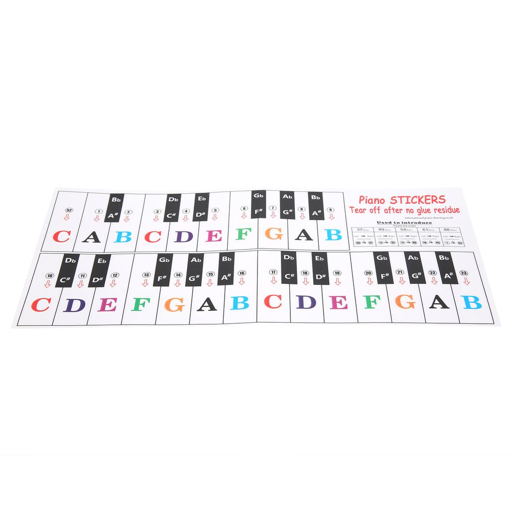 Piano Key Sticker Electronic Organ Universal Keyboard Transparent Notation Self Adhesive
