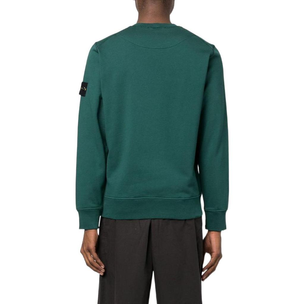 Stone Island Ss23 Solid Color Compass Patch Pattern Long Sleeve Pullover Crewneck Sweatshirt Men sweatshirt Green 101563051-V0053