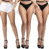 Freeauce Oversize Women Plus Size Black Lace Top Stay Up Anti-Slip Over Thigh Knee High Elastic Sexy Fishnet Long Sock Stockings