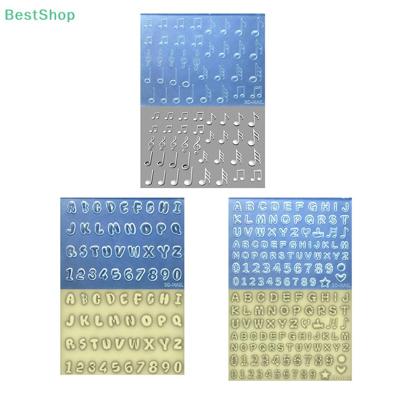 Letter Musical Note Number Nail Art Decor 3D Silicone Manicure Templates DIY Nail Mold