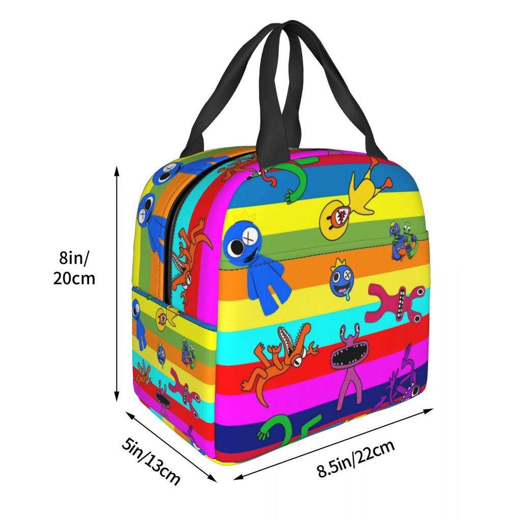Super Colorful R-Rainbowed Friend Insulated Lunch Bag Tablet Gamer Food Container Portable Thermal Cooler Lunch Boxes For Picnic
