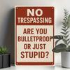 Warning Sign Metal Wall Decor Vintage Tin Plaque 8x12 Inches Humorous Quote Rustic Art