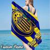Custom Name Atlético Rosario Central Beach Towel - Soft, Ultra-Absorbent Microfiber, Lightweight, Perfect for Beach, Parties, Travel, Camping
