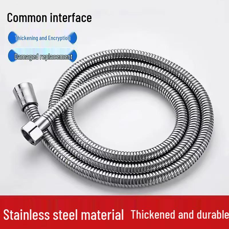 Stainless Steel Universal Shower Head & Hose (1.5m/2m) for Hot and Cold Water, Compatible with Rain Showers and Heaters