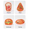 Hamburger Dog Chew Toy with Squeaker Pizza Hot Dog Popcorn Sausage Teething Cleaning Toy Interactive Toy for Small Medium Large