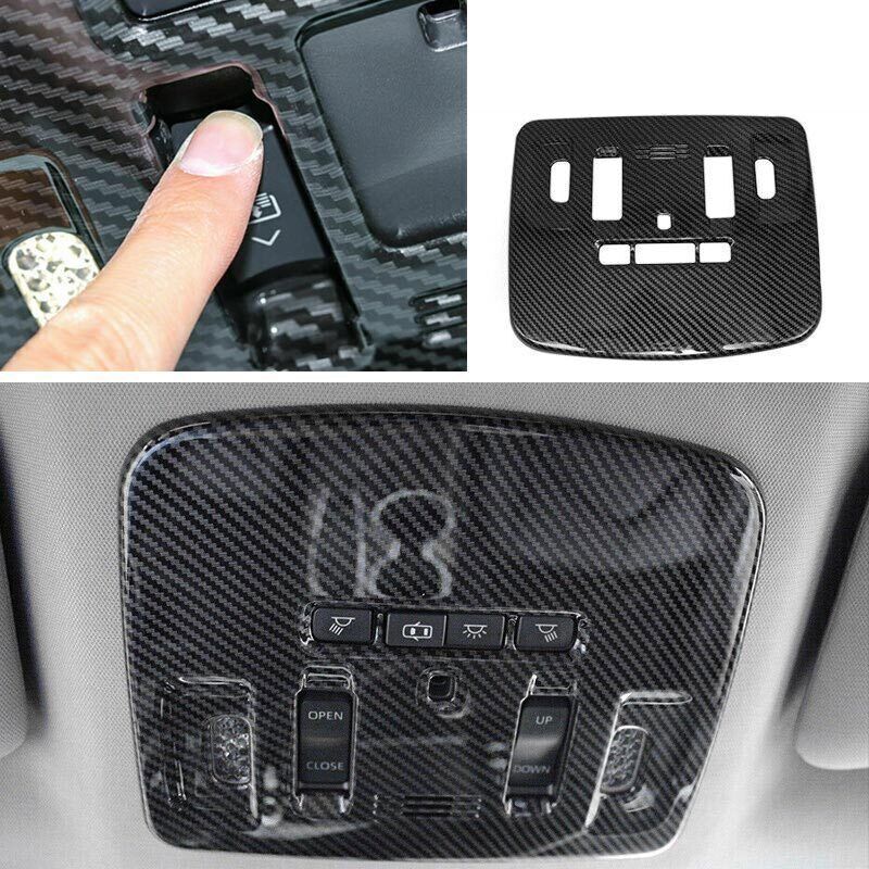 For Toyota Camry 2018- Cover Trim Carbon Fiber Front Reading Lamp Frame 1PCS