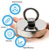 D16-D120MM Neodymium Fishing Magnet N52 Heavy Duty Rare Earth Magnet with Countersunk Hole Eyebolt Salvage Magnetic