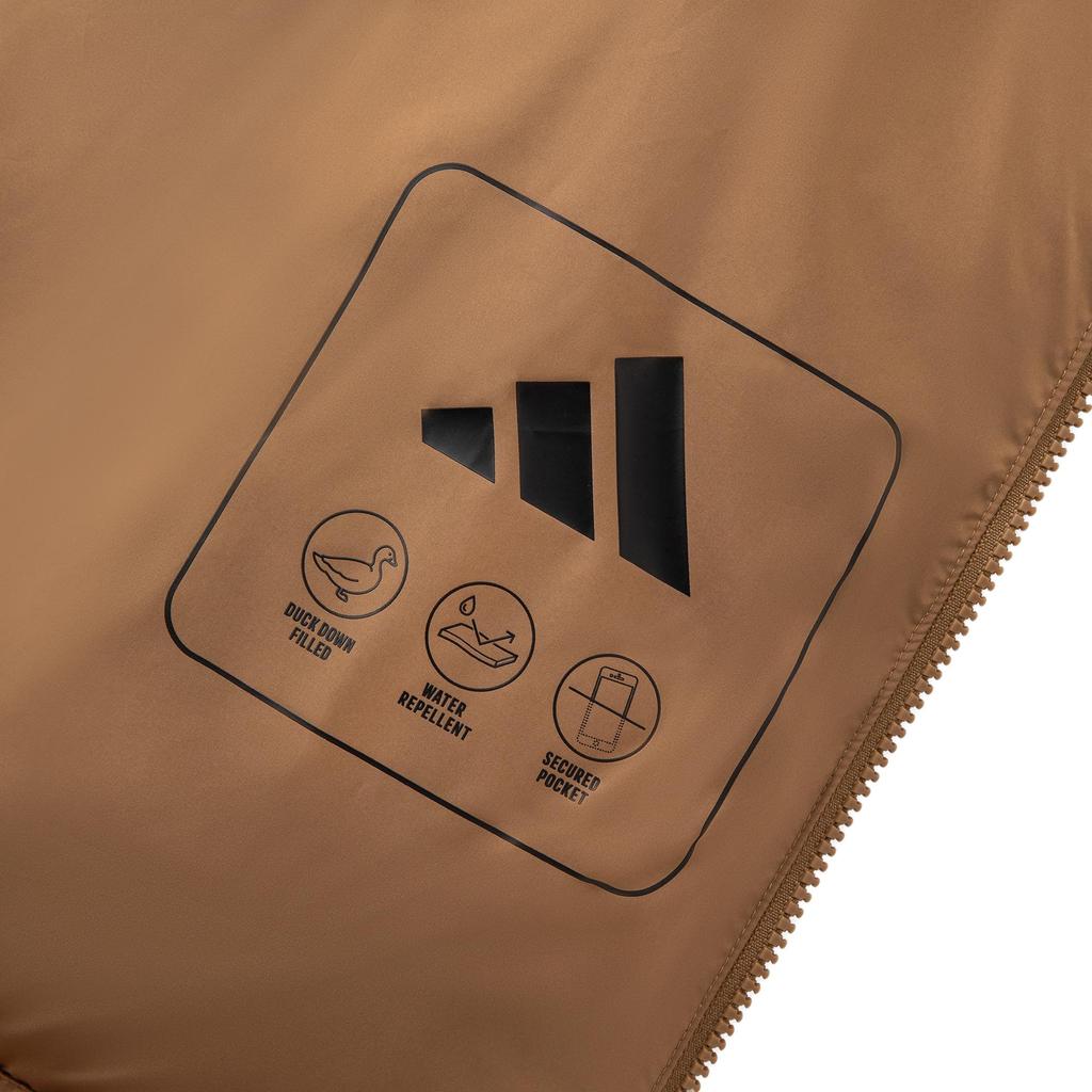 Adidas Puffy Down Jacket Water-Resistant Warm Sports Casual Down Jacket Men Jackets Desert-Brown JV6189