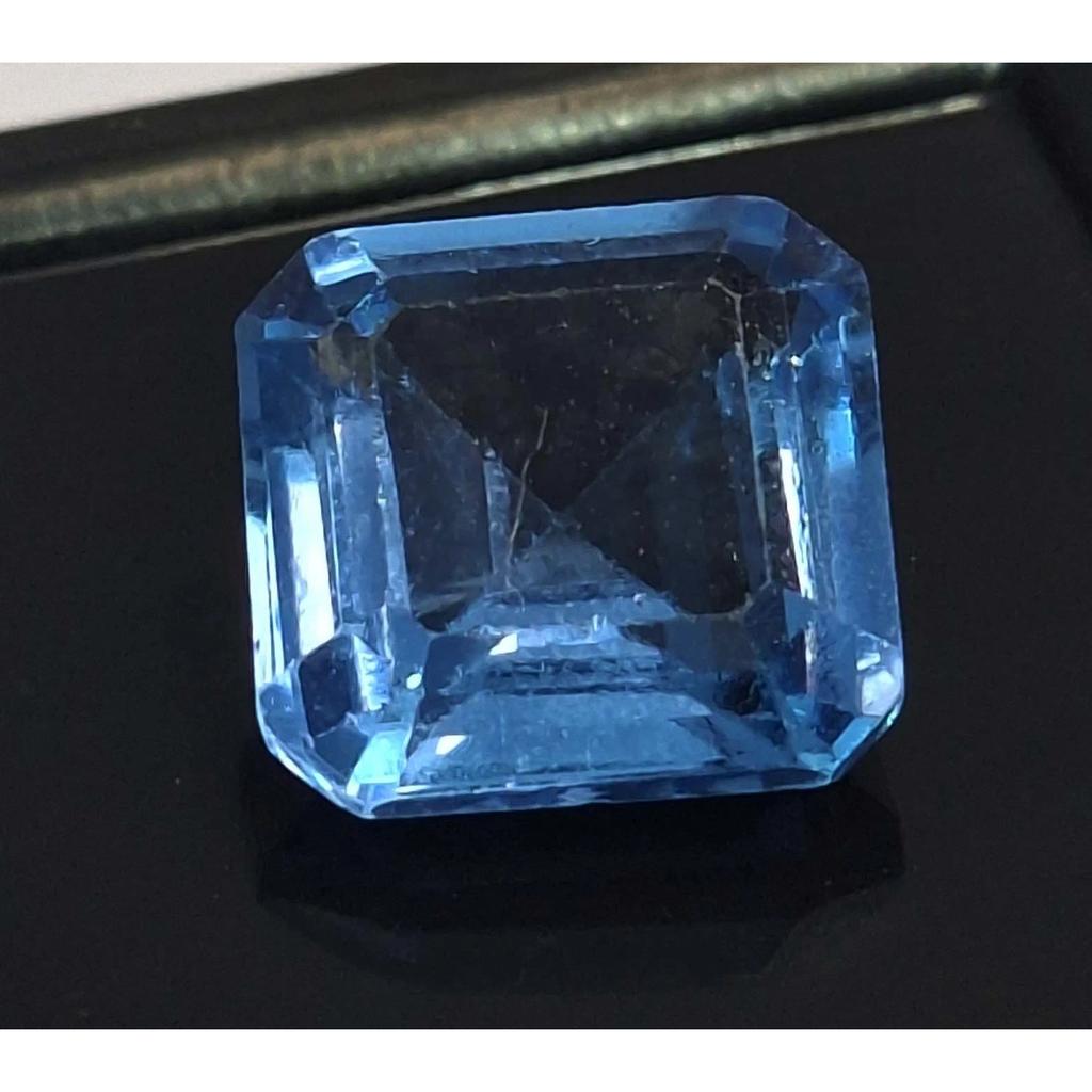 Natural Sky Blue Aquamarine Asscher Cut 5-7 Ct Stunning Certified Gemstone