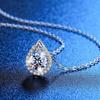 Pear-Shaped Moissanite Pendant Necklace in White Gold - 1 Carat, Luxury Women's Jewelry.