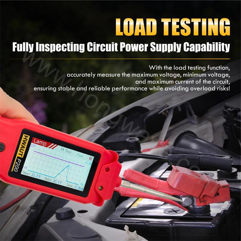P100 P200 Automotive Circuit Tester 12V/24V Power Probe Diagnostic Tool TFT Screen Oscilloscope & PWM Output Overload Protection
