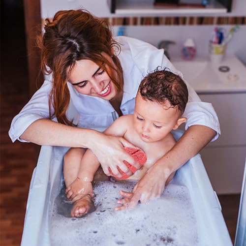 5 Pack Baby Bath Sponges, Cartoon Animal Natural Loofah Sponges, Soft Wash Sponges for Newborns Infants Toddlers Bath Time