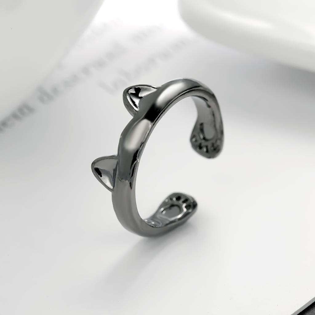 Pink Cute Cat Ear Ring For Women Cats Paw Embrace Tightly Opening Finger Rings Girl Ladies Party Birthday Jewelry Accessories