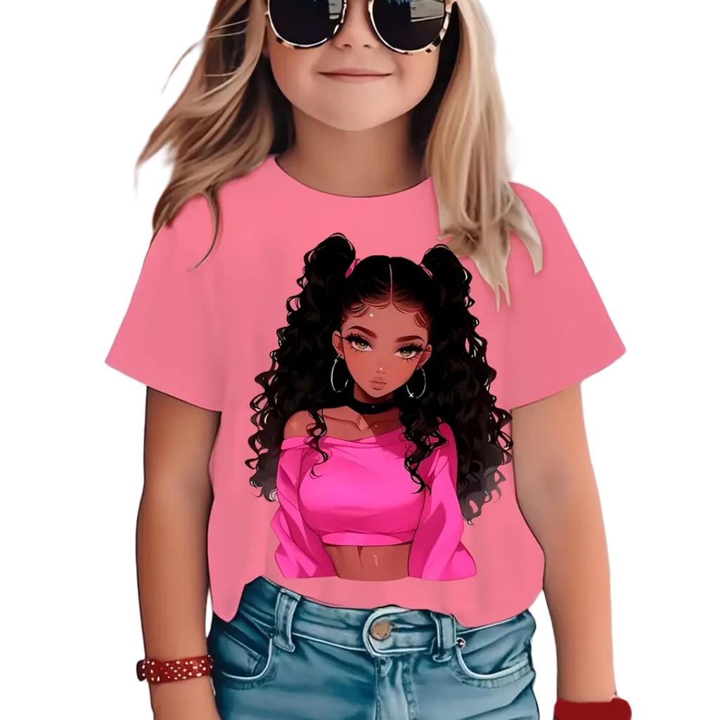 Colorful Child T-Shirt Summer Short Sleeve T-Shirts for Girls Tops Fashion Little Girl Clothes Casual O-Neck Boy Child Tee Shirt