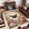 Pug Theme Crystal Velvet Floor Rug Personalized Custom Name Text Warm Carpet Home Decoration