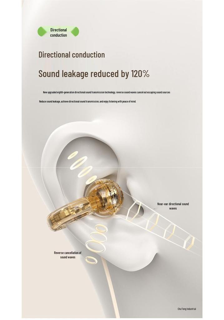 Bone Conduction Wired Earphones with Type-C and 3.5mm Connectors, Ear Clip Design, Wired Control Microphone, Ideal for Gaming