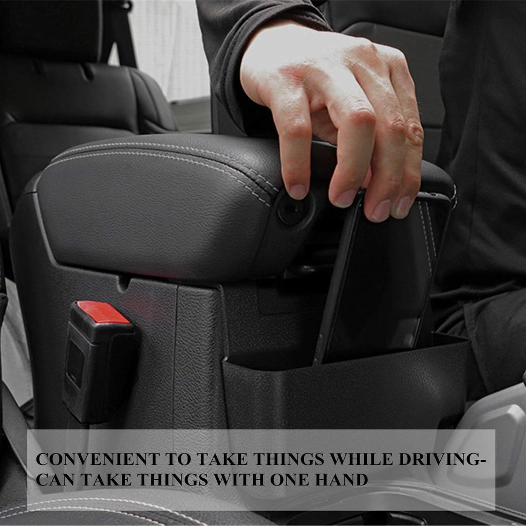 YOCTM Front Center Console Organizer Tray for Jeep Wrangler JL JT Armrest Storage Box Accessories Fits 2018-2025 JLU Sports Sahara Freedom Rubicon X