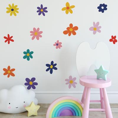Sticker Mural Fleurs Créatives Dessin Animé Pour Chambre d'Enfant Fond Décoration Murale Maison Décoration Chambre d'Enfant Autocollants