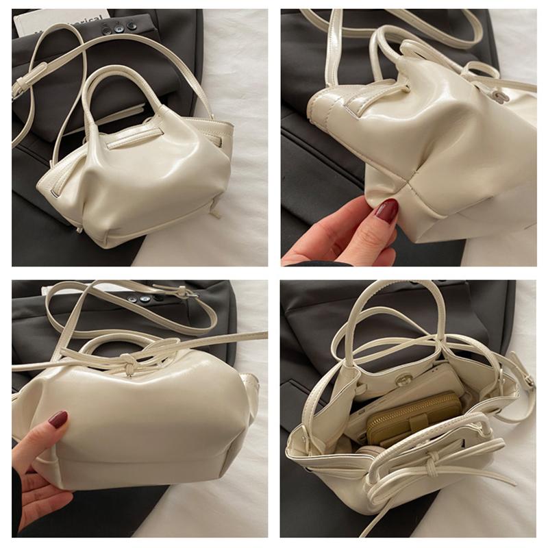 Yogodlns Women's Candy Color Bow Decor Summer Casual Crossbody Bag with Adjustable Strap ,Versatile PU Leather Small Shoulder Bag for Daily Use