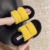 Women Flats Fur Slippers Casual Platform Shoes 2025 Winter New Open Toe Woman Flip Flops Cozy Walking Slides Zapatillas