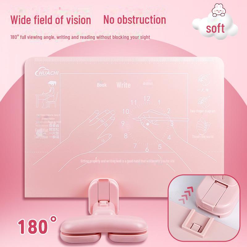 Student Writing Pad with Posture Correction and Adjustable Desktop Bracket