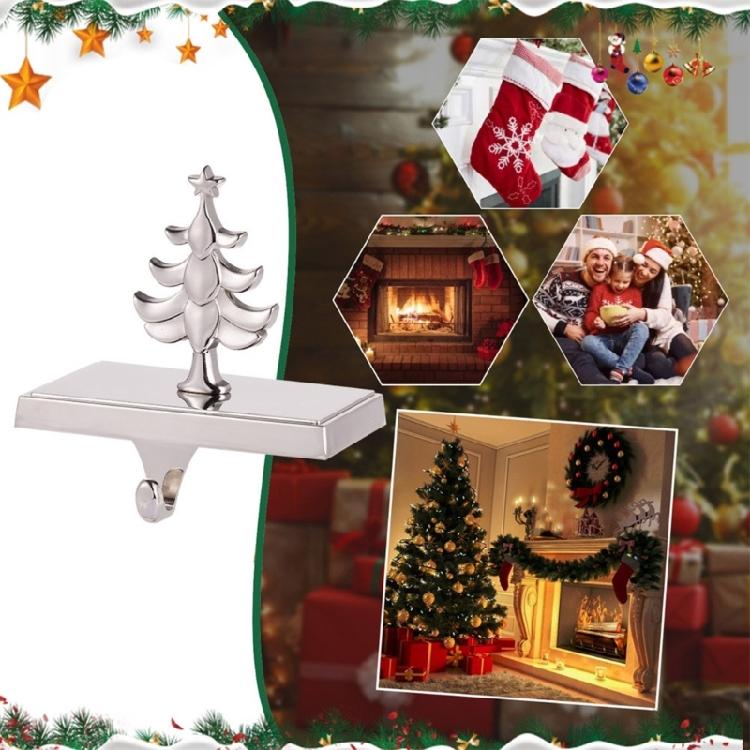 Christmas Stocking Display Hook Elegant Zinc Alloy Hook Unique Hanger with Silver Base for Christmas Stockings