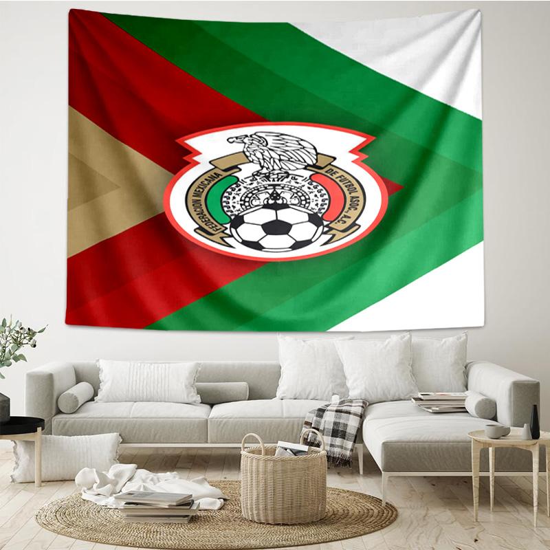 1PC Mexico Football Team Emblem Printed Tapestry Room Decoration Wall Hanging for Living Room Bedroom, dormitory, Birthday and Christmas gifts