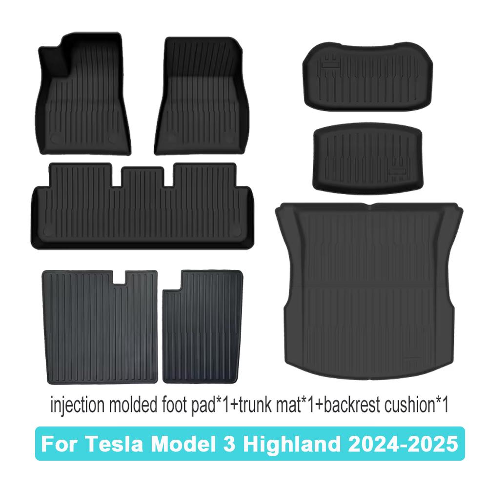 Car Floor Mats Cargo Liner For Tesla Model 3 Highland 2025 Waterproof Anti-slip Trunk Mat TPE Pads Tesla Model 3 2025 Highland