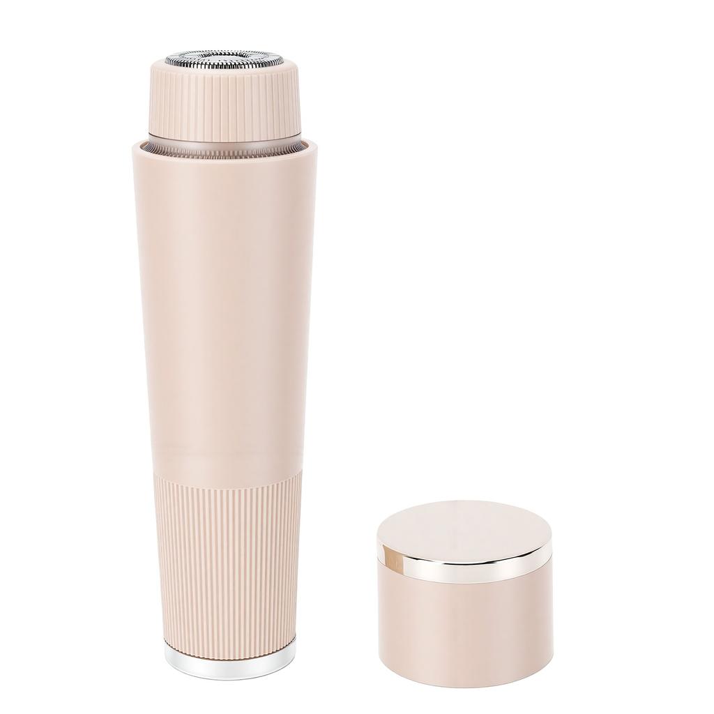Facial Hair Remover with LED Light Portable Rechargeable Bikini Area Hair Trimmer for Women Men Beige