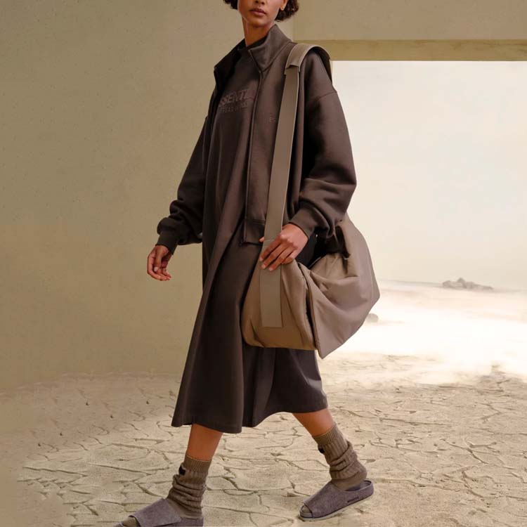 Fear Of God Essentials FW22 Tee Dress Off Black Women Dresses Gray-Black FOG-FW22-668