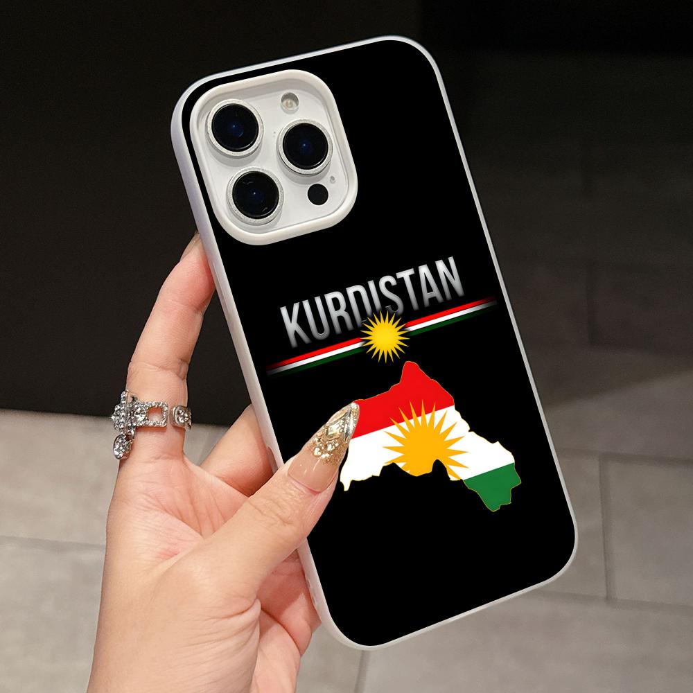 Kurdistan Flag Jelly Double layer White Mobile Phone Case for iPhone 17 16 15 14 13 12 11 Air Pro Max Plus Protective