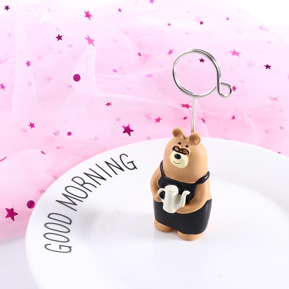 School Resin Kawaii Message Holder Folder Clip Photo Card Stand Memo Clip Memo Holder Bread Cat