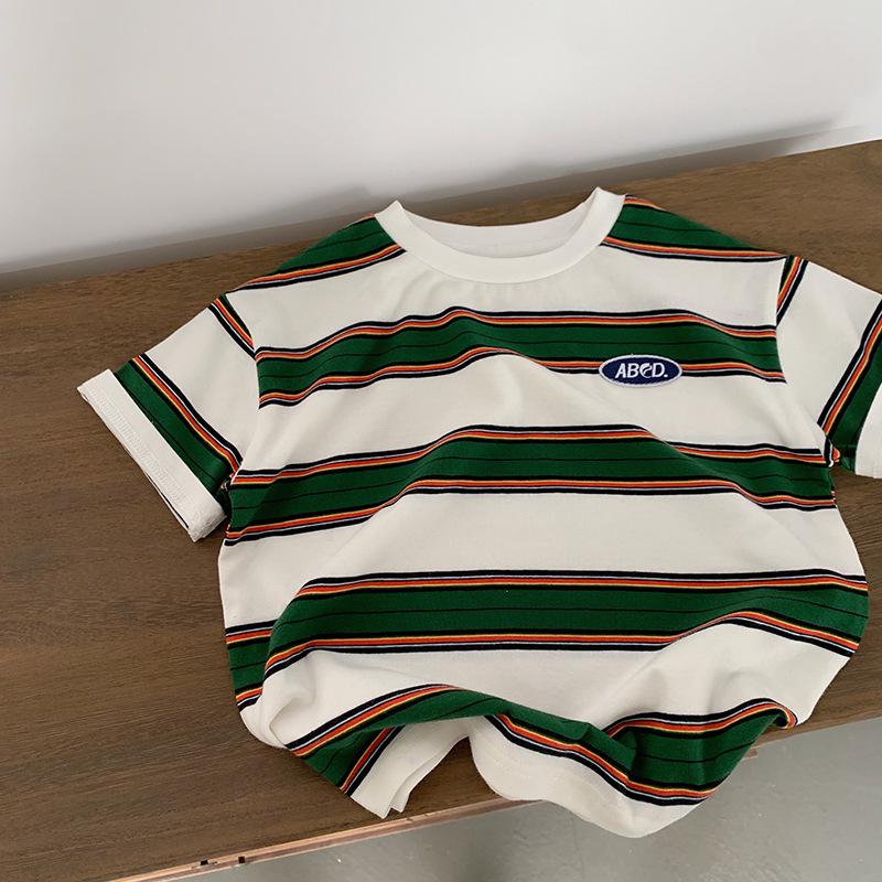 

Boys Summer Striped Cotton Breathable Short Sleeve Casual T-Shirt Top 150