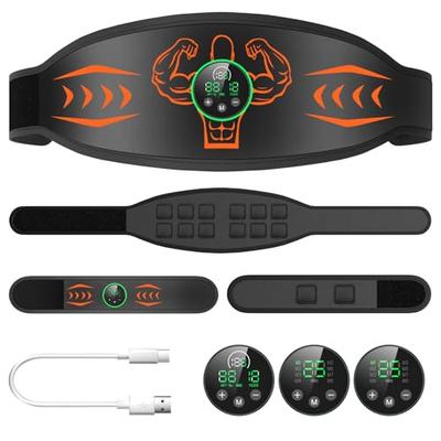 [2026 Enhanced Edition] EMS Abdominal Muscle Training Belt with Calorie Burn Display, No Gel Required, 15 Modes, 12 Conductive Fabrics, 30 Intensity S