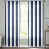 Striped Navy Blue Sheer Curtains for Kids Bedroom Living Room Voile Window Curtains Tulle Drapes