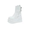 Thick-soled ultra-high-heeled women's short boots, new solid-color rear zipper mid-tube boots in autumn and winter 2025, simple trend