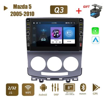 8 Inch 2 Din Android Car Radio Multimedia Video Player for Mazda 5 2005-2010 With Button Knob Carplay WiFi BT 2+32GB